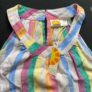 C & C California multicolored linen dress